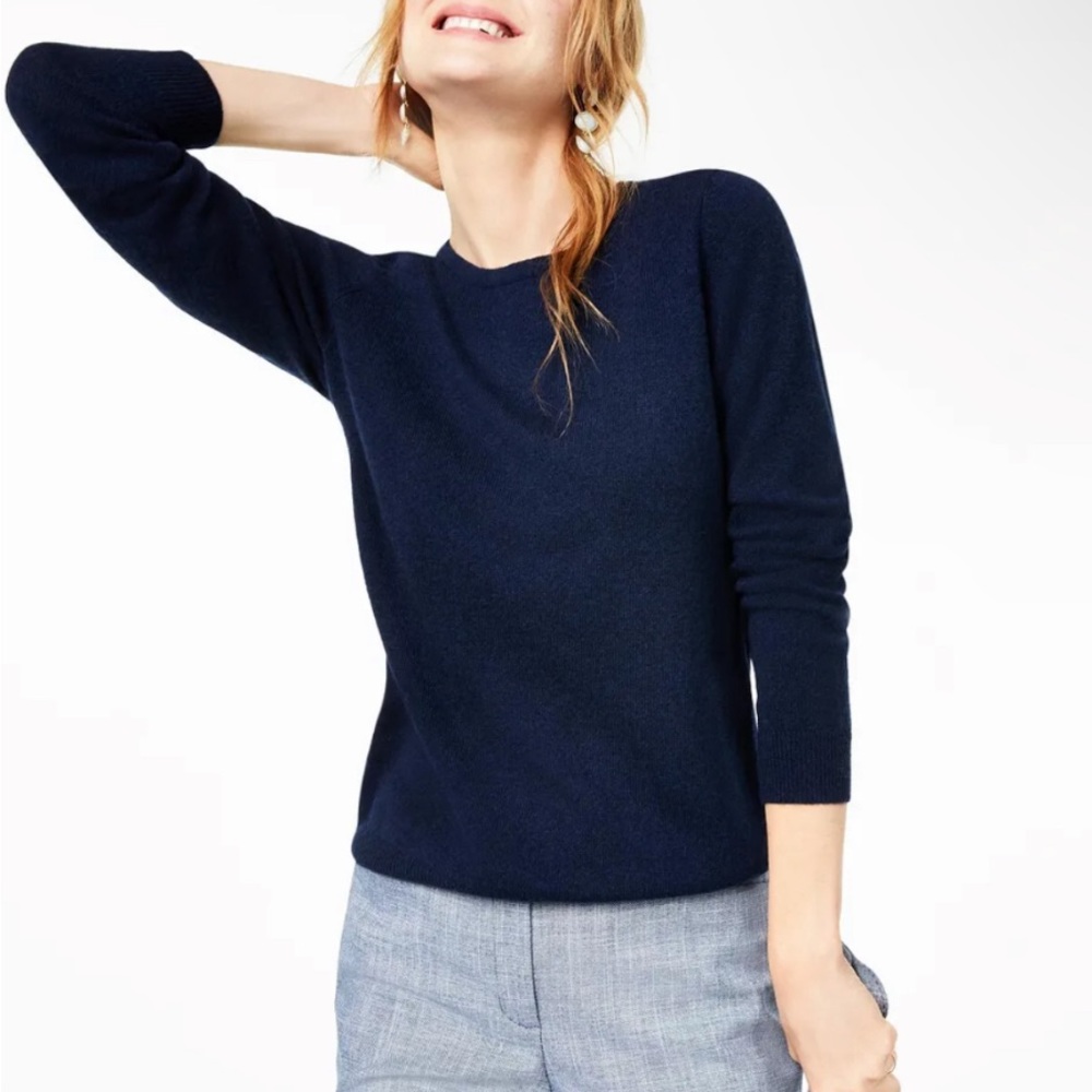 100% Navy blue Cashmere Sweater
